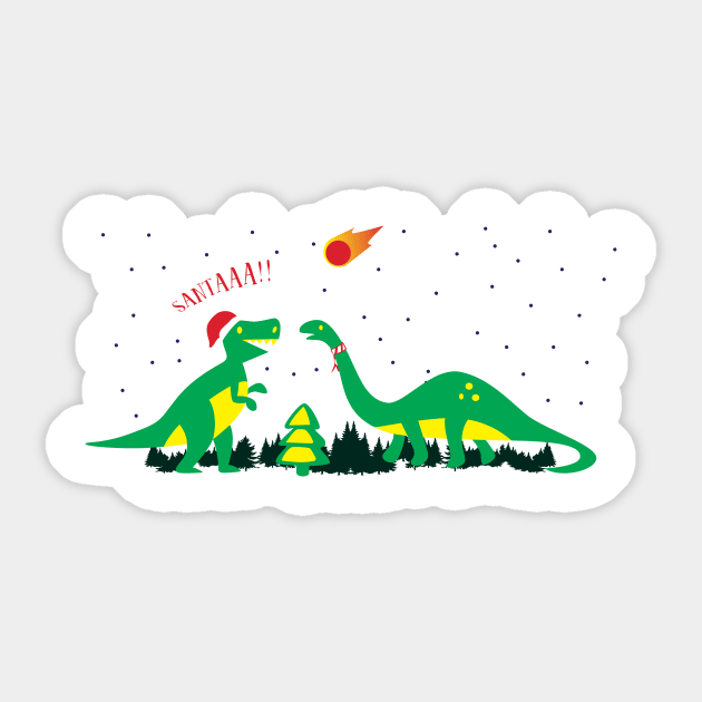 'Merry Extinction' Funny Christmas  Dinosaur Sticker by ourwackyhome